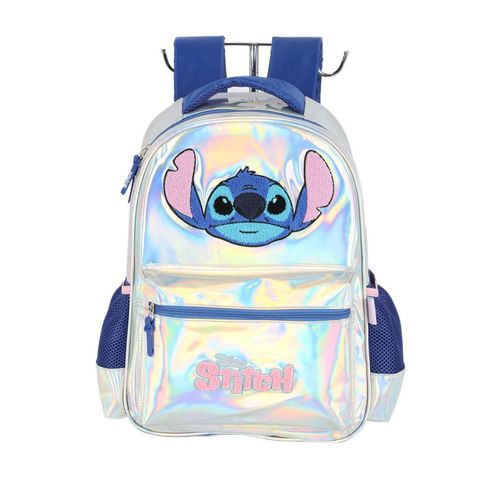 mochila com alça stitch metalizada prata