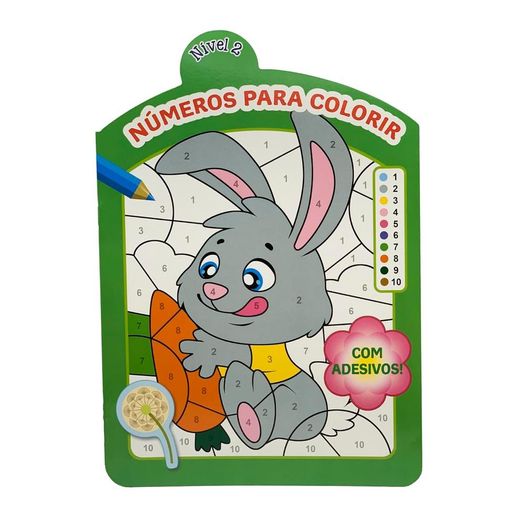números para colorir - nível 2 - com adesivos!
