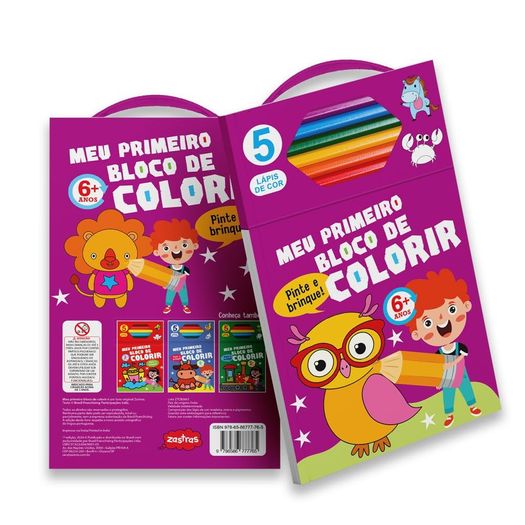 meu primeiro bloco de colorir roxo - 06 anos
