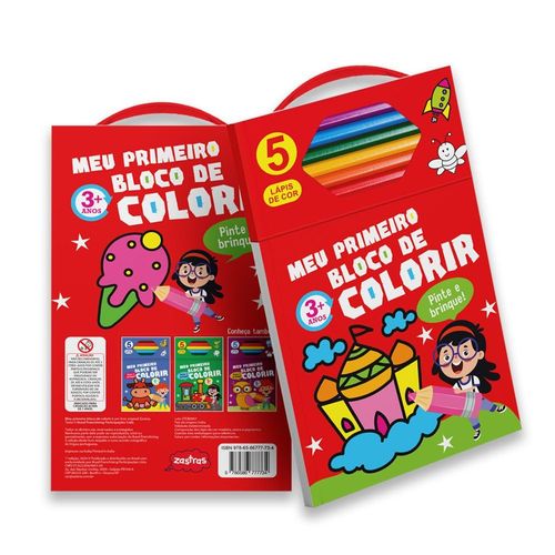 meu primeiro bloco de colorir vermelho 3 anos