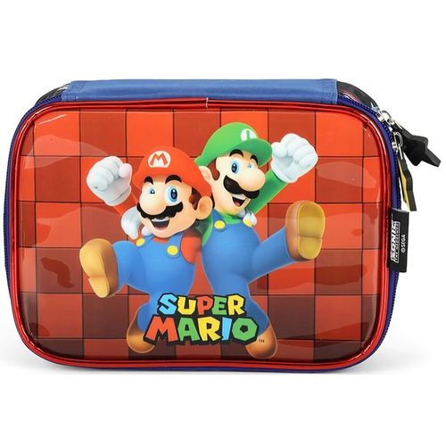 estojo box super mario preto e azul