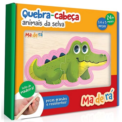 quebra-cabeça 3/4/5 peças animais da selva