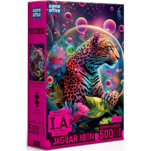 quebra-cabeça 500 peças nano ia jaguar neon