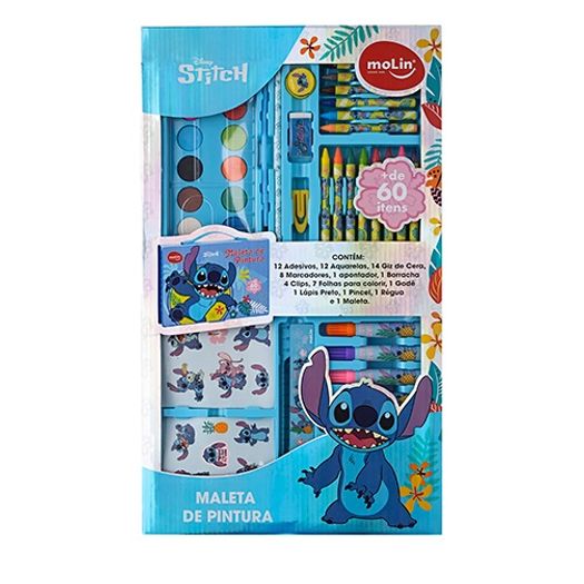 maleta de pintura stitch 64 itens maleta de pintura stitch 64 itens