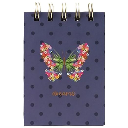 caderneta de anotações espiral bolso borboletas 80 folhas caderneta de anotações espiral bolso borboletas 80 folhas