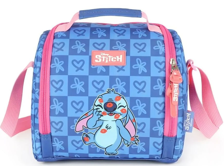 Bolsa Térmica Stitch Beijos Azul