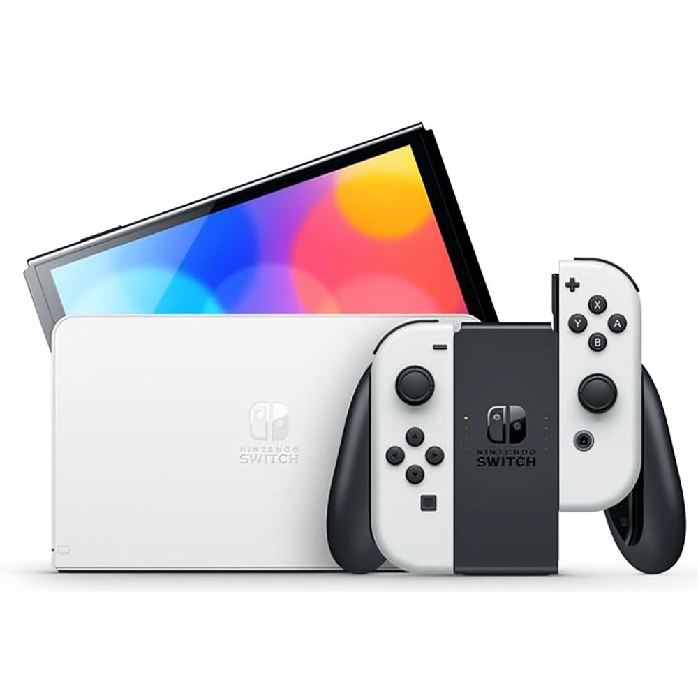 Console Nintendo Switch Oled Branco + Mario Kart 8 + 3 Meses Ns