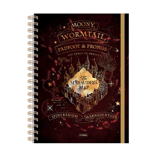 caderno universitário 1x1 80 folhas capa dura neo harry potter