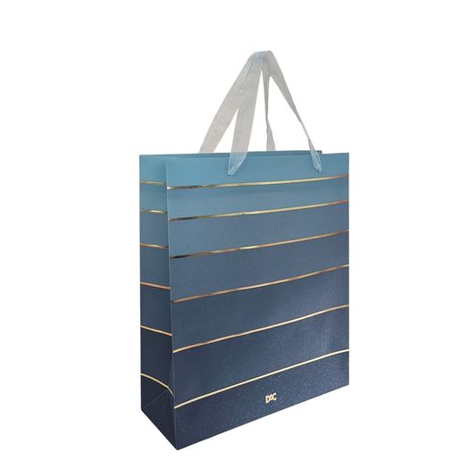 sacola para presente listra azul grande sacola para presente listra azul grande