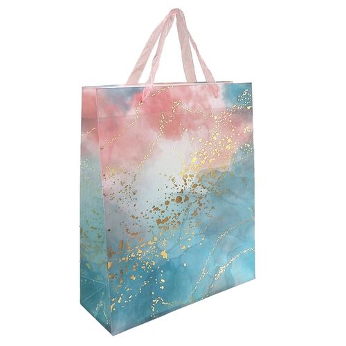 sacola para presente marmorizado grande