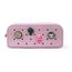 estojo simples silicone rosa com 4 pingentes