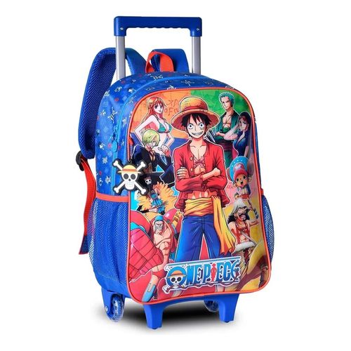 mochila com rodinha one piece azul