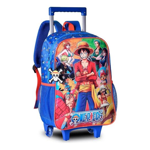 mochila com rodinha one piece azul mochila com rodinha one piece azul