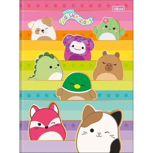 caderno brochurão 80 folhas capa dura squishmallows diversos modelos