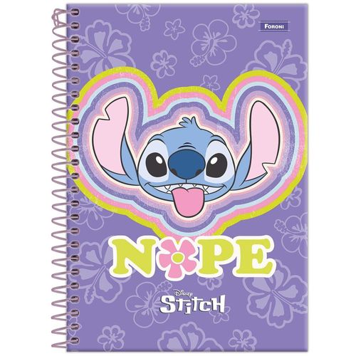 caderno linguagem espiral 80 folhas capa dura stitch