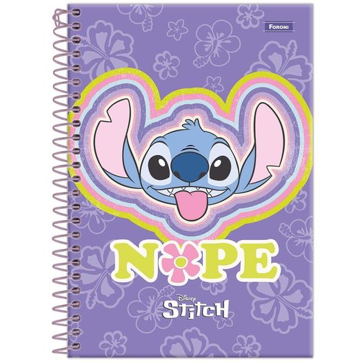 caderno linguagem espiral 80 folhas capa dura stitch caderno linguagem espiral 80 folhas capa dura stitch