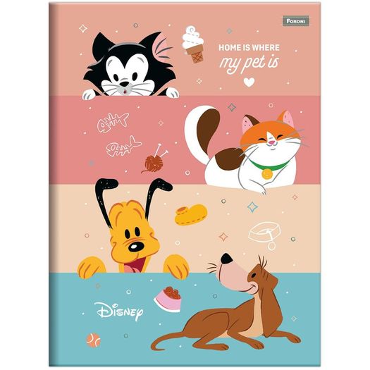 caderno brochurão 80 folhas capa dura disney pets caderno brochurão 80 folhas capa dura disney pets