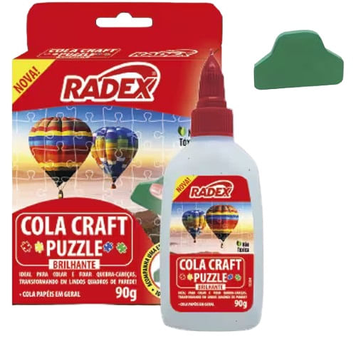 cola quebra cabeça puzzle brilhante com espátula