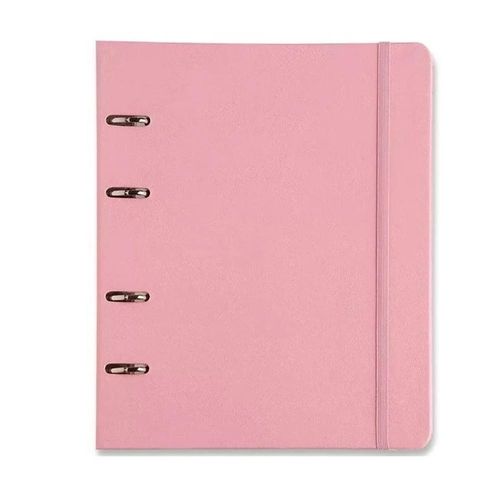 caderno criativo argolado rosa pastel 100 folhas pautado