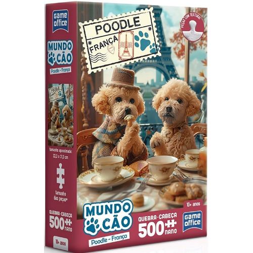 quebra-cabeça 500 peças mundo cão poodle francês