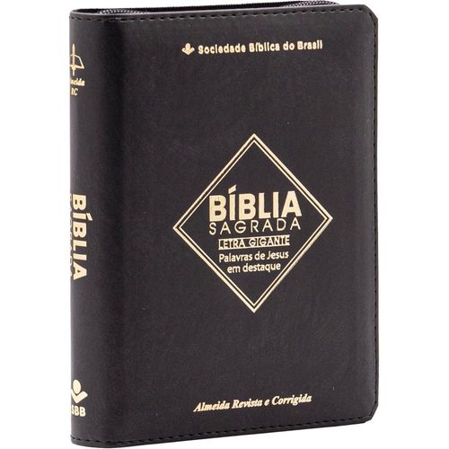 bíblia sagrada letra gigante - almeida revista corrigida - capa preta