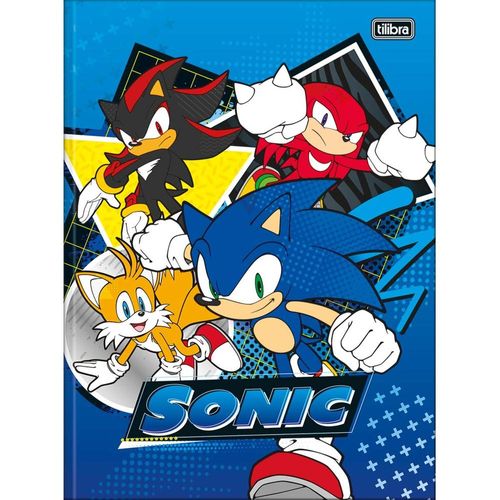caderno brochurão 48 folhas capa dura sonic