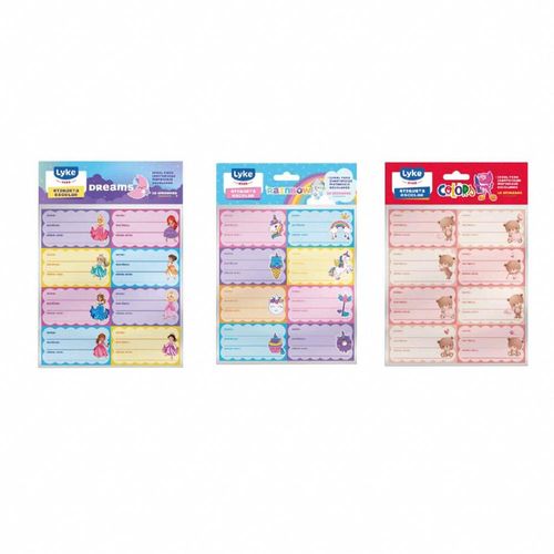 etiqueta adesiva escolar 16un estampas diversas infantis