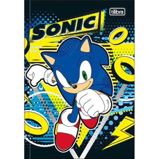 caderno linguagem brochura 80 folhas capa dura sonic caderno linguagem brochura 80 folhas capa dura sonic