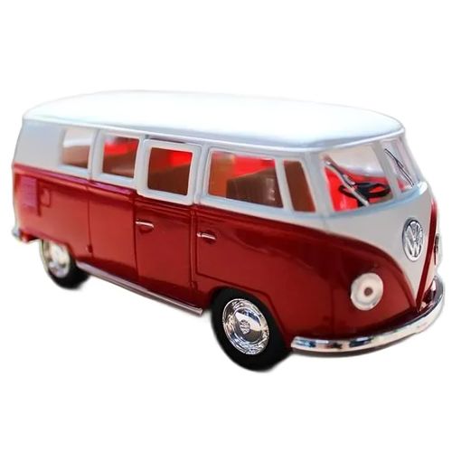 carro de metal miniatura vw kombi vermelho