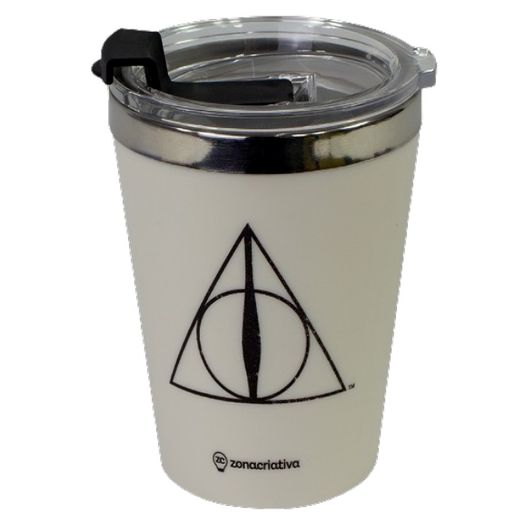 copo viagem 300ml snap hp relíquias da morte copo viagem 300ml snap hp relíquias da morte