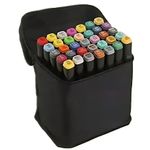 kit caneta marcador ponta dupla 36 cores com bolsa preta de tecido kit caneta marcador ponta dupla 36 cores com bolsa preta de tecido