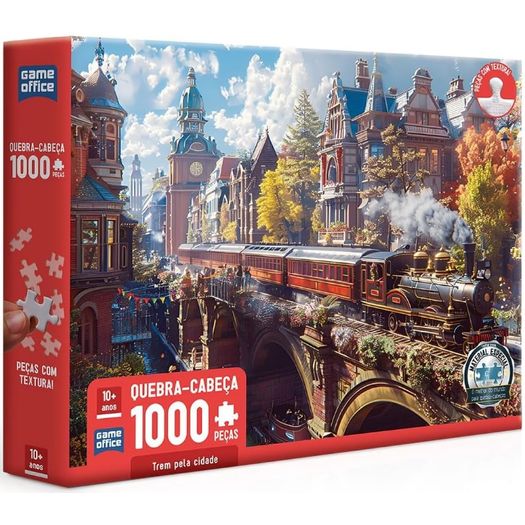 quebra cabeca 1000 peças trem pela cidade quebra cabeca 1000 peças trem pela cidade