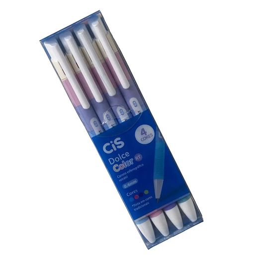 caneta esferográfica dolce color 4 unidades caneta esferográfica dolce color 4 unidades