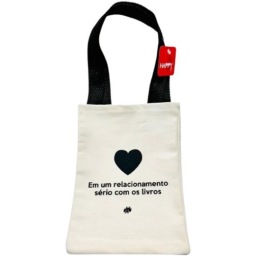 sacola tecido ecobag em um relacionamento sério com os livros coração preto sacola tecido ecobag em um relacionamento sério com os livros coração preto