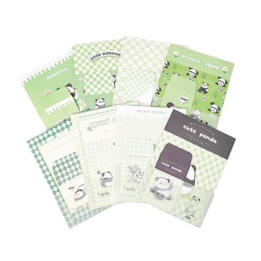 kit 6 papéis de carta e 3 envelopes panda kit 6 papéis de carta e 3 envelopes panda