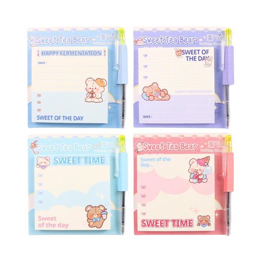 bloco adesivo bear 60 folhas com caneta diversos modelos bloco adesivo bear 60 folhas com caneta diversos modelos