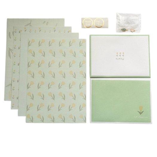 kit 4 papéis de carta e 2 envelopes primavera kit 4 papéis de carta e 2 envelopes primavera