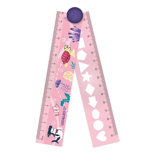 régua 30cm dobrável fundo do mar