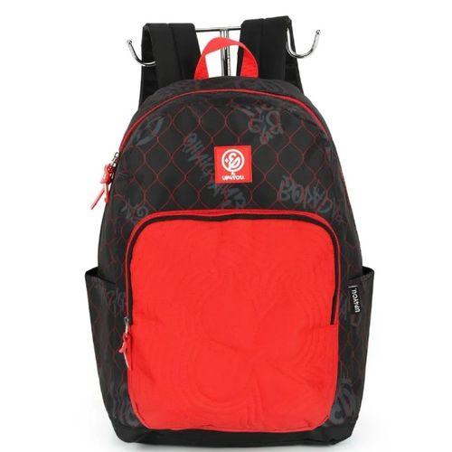 mochila com alça enaldinho vermelho e preto