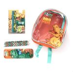 mochila kit artístico escolar dino 10 peças
