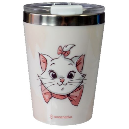 Copo Snap Sonic C/ Tampa 300ml Em Aço Inox Zona Criativa