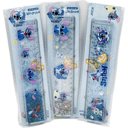 régua 20cm stitch aqua glitter diversos modelos régua 20cm stitch aqua glitter diversos modelos