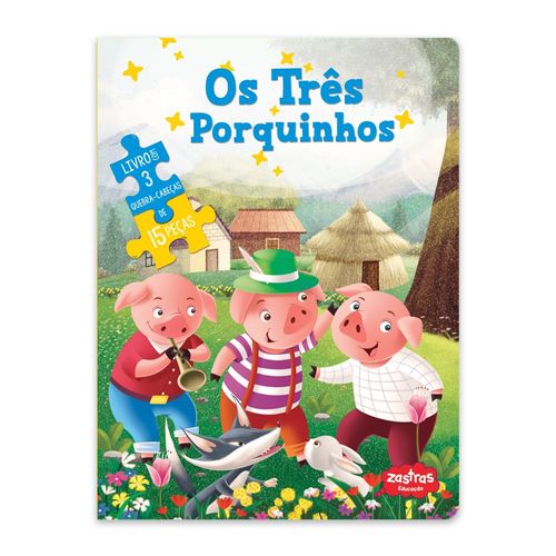 os três porquinhos: livro com quebra cabeça