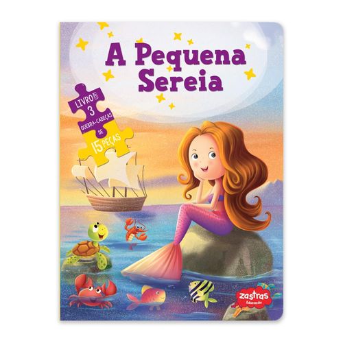 a pequena sereia: livro com quebra cabeça