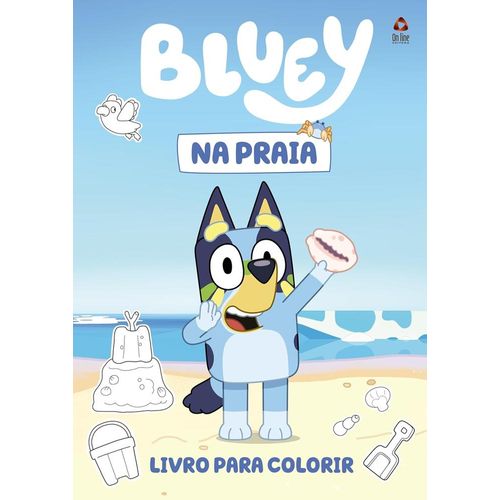 bluey na praia livro para colorir