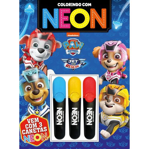 patrulha canina colorindo com neon