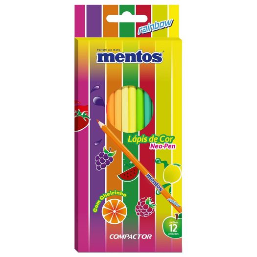 lápis de cor 12 cores neo-pen mentos rainbow lápis de cor 12 cores neo-pen mentos rainbow