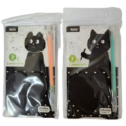 bloco adesivo gato preto 50 folhas com caneta diversos modelos bloco adesivo gato preto 50 folhas com caneta diversos modelos