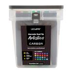 kit caneta marcador ponta dupla 24 cores com estojo kit caneta marcador ponta dupla 24 cores com estojo