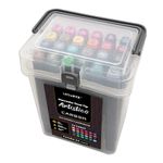 kit caneta marcador ponta dupla 24 cores com estojo kit caneta marcador ponta dupla 24 cores com estojo